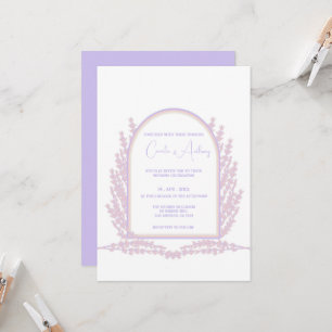 Lavender Pink Floral Boho Wedding Invitation