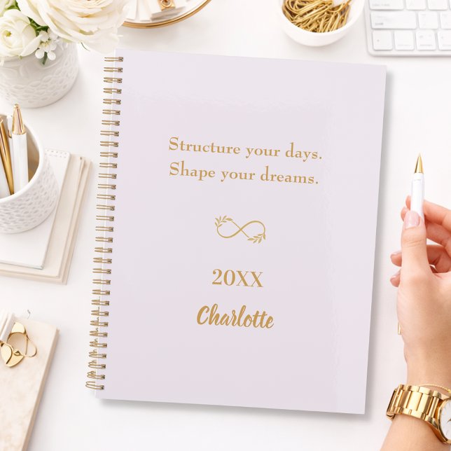 Lavender pink gold inspirational quote 2026 planner (Creator Uploaded)