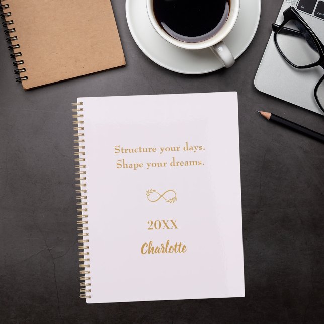 Lavender pink gold inspirational quote notebook (Creator Uploaded)