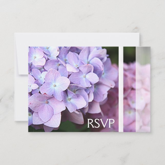 ©Lavender & Pink Hydrangeas Wedding RSVP (Front)