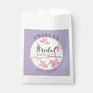 Lavender Pink Lilac Blossom Bridal Shower Favour Bag