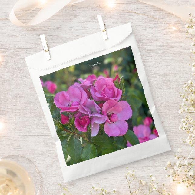 Lavender Pink Rose  Favour Bag (Clipped)