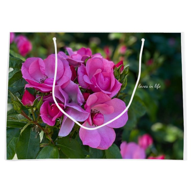 Lavender Pink Rose  Large Gift Bag (Front)