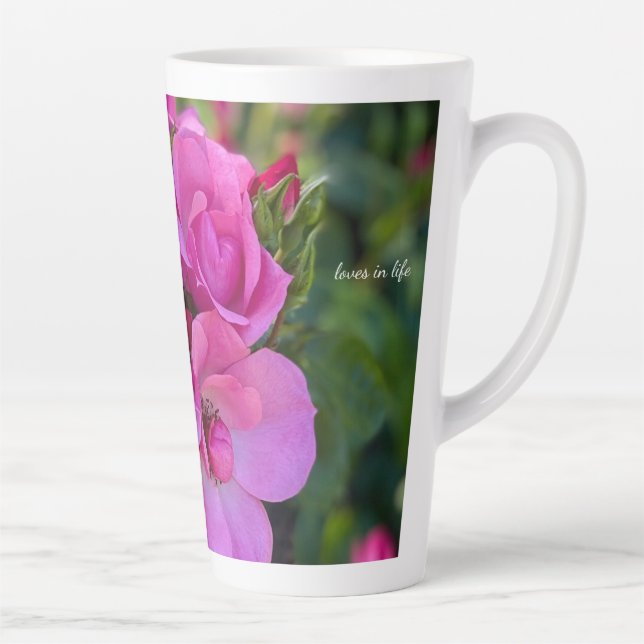 Lavender Pink Rose  Latte Mug (Right)