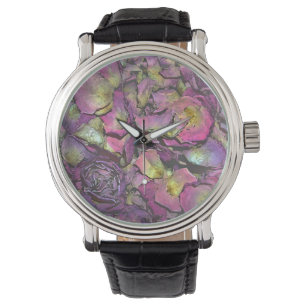 Lavender Pink Rose Petals Watercolor Watch