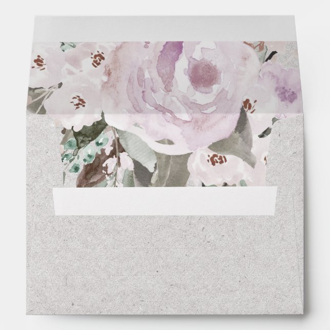 Lavender Pink Sage Green Floral Envelopes | (Back (Bottom))