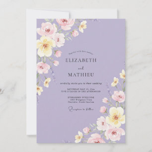 Lavender Pink Wildflower Wedding Invitation