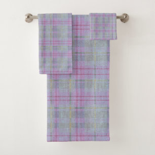 Lavender Plaid Harmony Bath Towel Set