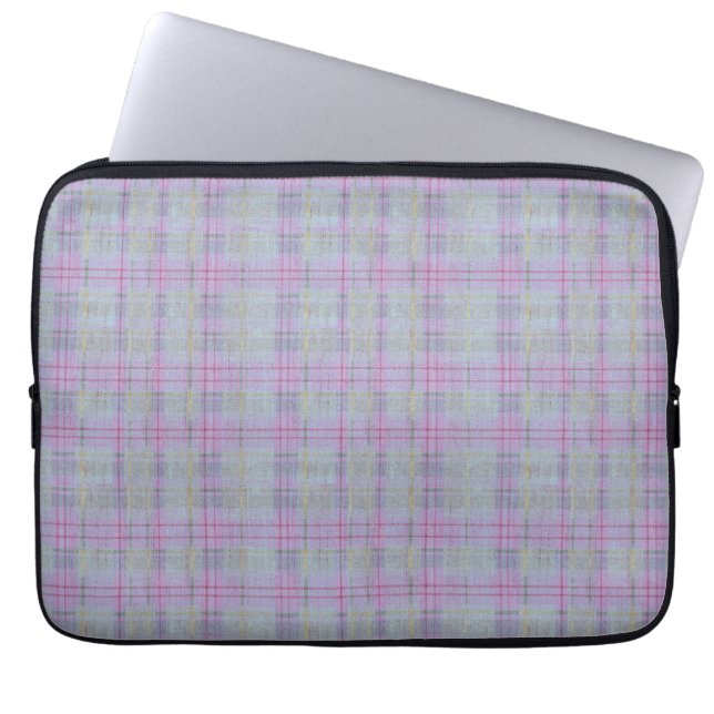 Lavender Plaid Harmony  Laptop Sleeve (Front)