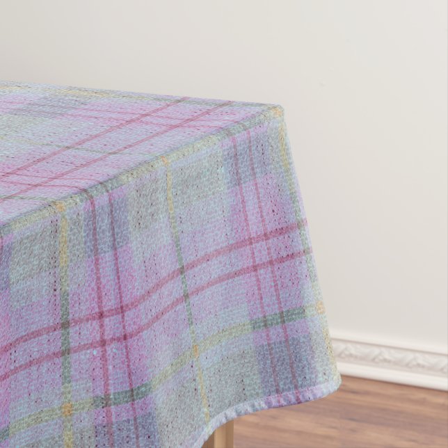 Lavender Plaid Harmony  Tablecloth (In Situ)