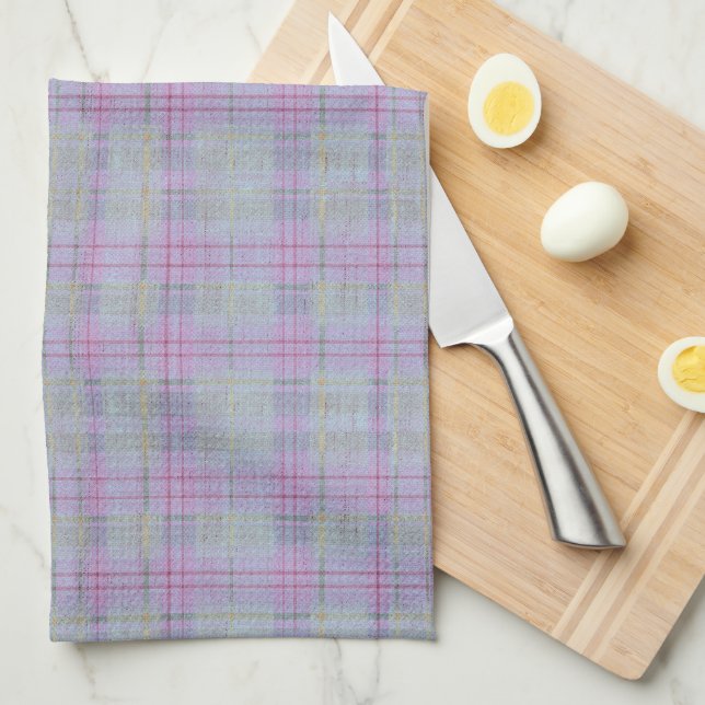 Lavender Plaid Harmony  Tea Towel (Quarter Fold)