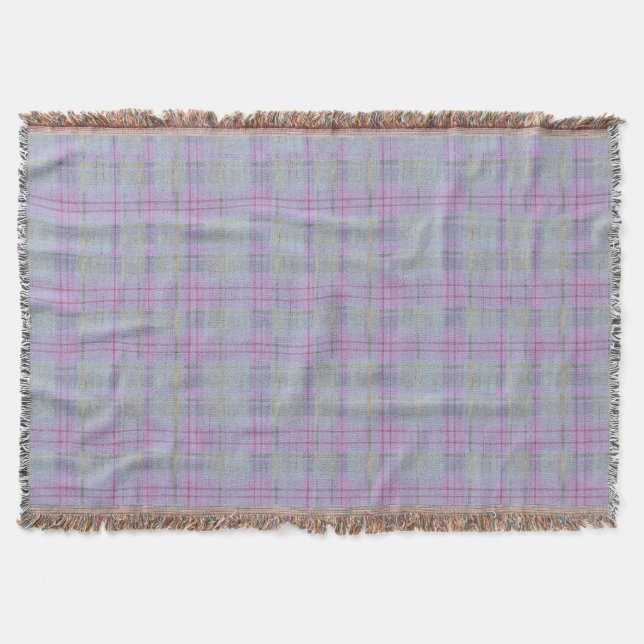 Lavender Plaid Harmony  Throw Blanket (Front)