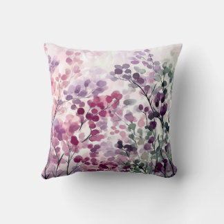 Lavender & Plum Watercolor Floral Symphony Cushion