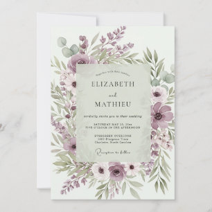 Lavender Poetic Botanical Wedding Invitation