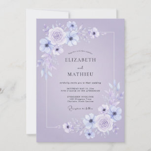 Lavender Poetic Spring Wedding Invitation