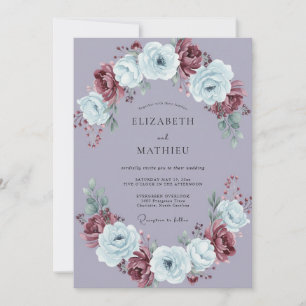 Lavender Poetic Winter Wedding Invitation