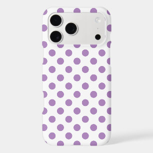 Lavender polka dots on white