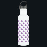 Lavender polka dots on white 710 ml water bottle<br><div class="desc">Lavender and white polka dots</div>