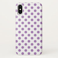 Lavender polka dots on white