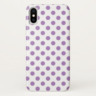 Lavender polka dots on white iPhone x case