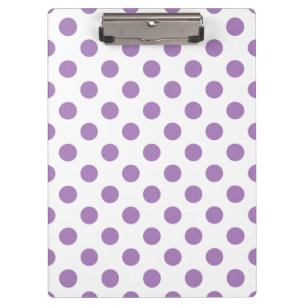 Lavender polka dots on white clipboard