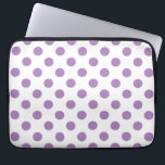 Lavender polka dots on white laptop sleeve<br><div class="desc">Lavender and white polka dots</div>