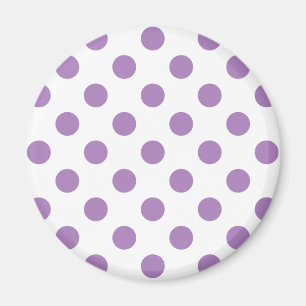 Lavender polka dots on white magnet