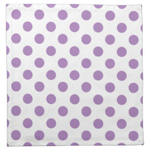 Lavender polka dots on white napkin