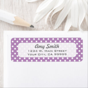 Lavender Polka Dots Return Address Labels