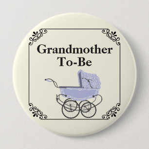 Lavender Pram Grandmother's Baby Shower Button