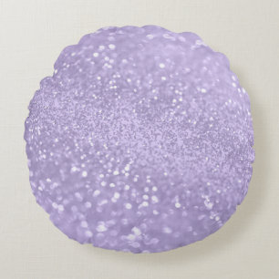 Lavender Princess Glitter #1 (Faux Glitter) Round Cushion