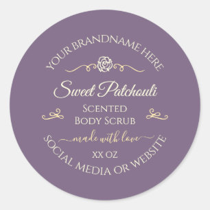 Lavender Product Label Gold Frame and Vintage Rose