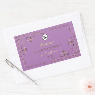 Lavender Product Label Gold Ornate Corner Add Logo