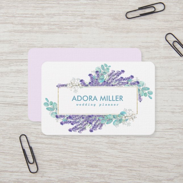 Lavender Professional Business Card Design (Front/Back In Situ)