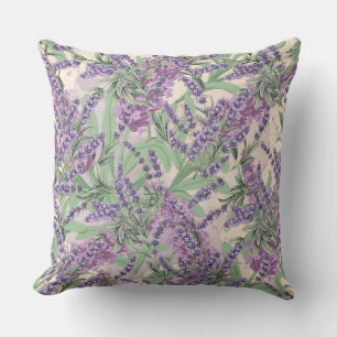 Lavender Profusion Dusty Lavender Rustic Floral Cushion