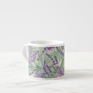 Lavender Profusion Dusty Lavender Rustic Floral Espresso Cup