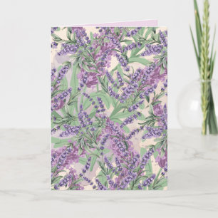 Lavender Profusion Dusty Lavender Rustic Floral Thank You Card