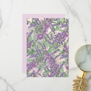 Lavender Profusion Dusty Lavender Rustic Floral Thank You Card