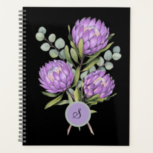 Lavender Protea Botanical Watercolor Planner