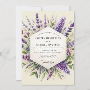 Lavender Provençal Flora Wedding Invitation