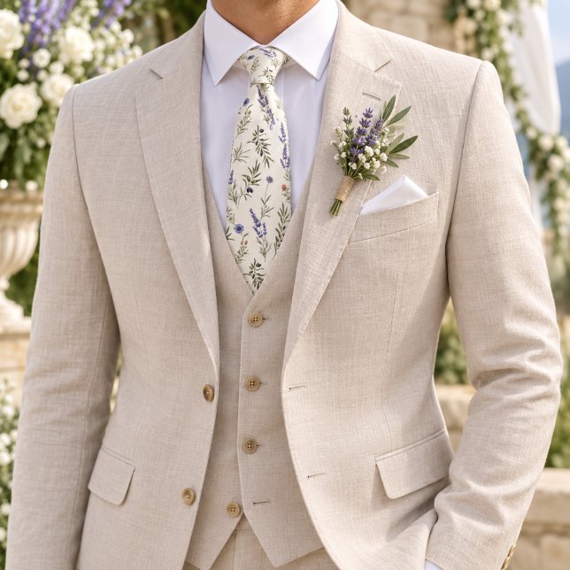 Lavender Provence Botanical Wedding Tie (Creator Uploaded)