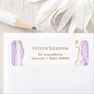 lavender purple agate return address label