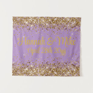 Lavender Purple and Gold Wedding Photo Booth Prop  Tapestry