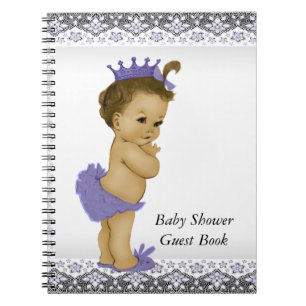 Lavender Purple and Grey Baby Shower Guest Book