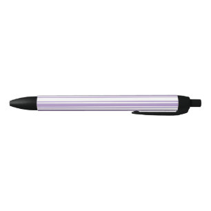 Lavender purple and white candy stripes black ink pen