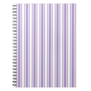 Lavender purple and white candy stripes notebook
