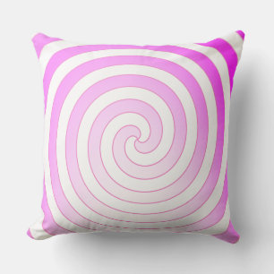 Lavender Purple and White Spiral Design Pillow