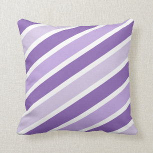 Lavender Purple And White Stripes Modern Patttern Cushion