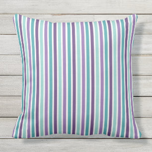Lavender, Purple, Aqua Mix, Match Floral Paisley Outdoor Cushion