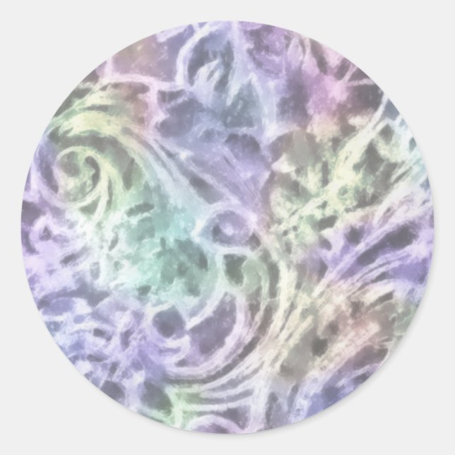 Lavender Purple Art Design Classic Round Sticker (Front)